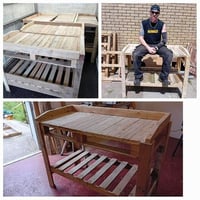 Eco handmade potting bench