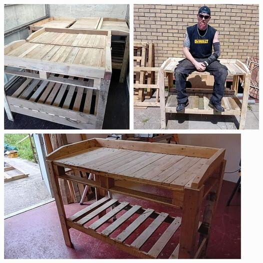 Eco handmade potting bench